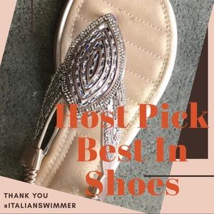 NEW! Italina Art Deco Champagne Rhinestone Sandal